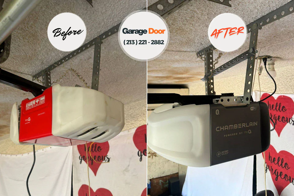 Before and after: garage door repair Pennsburg, PA